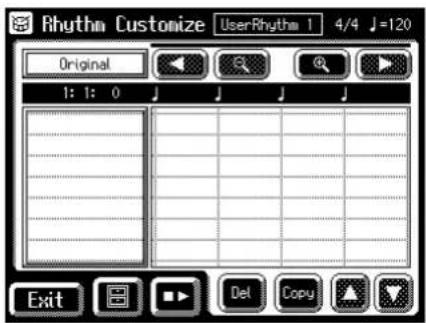 Rhythm Customize UserRhythm 1 4/4 J=120 Original 1: 1: 0 Exit Del Copy
