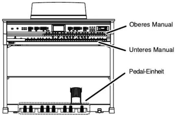 Oberes Manual Unteres Manual Pedal-Einheit