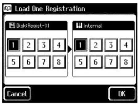 Load One Registration Disk:Regist-01 1 2 3 4 5 6 7 8 Internal 1 2 3 4 5 6 7 8 Cancel OK
