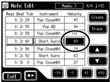 Note Edit Mambo 3 4/4 J=92 Meas Beat Tick Instrument Velocity 1: 2: 29 Pop CloseHHI 47 1: 2: 59 Pop BD 94 1: 2: 59 Pop CloseHHI 101 1: 2: 60 Short Guiro 69 1: 2: 90 Pop CloseHHI 29 1: 2: 92 Short Guiro 63 1: 3: 0 Pop CloseHHI 27 Exit -10 -1 +1 +10