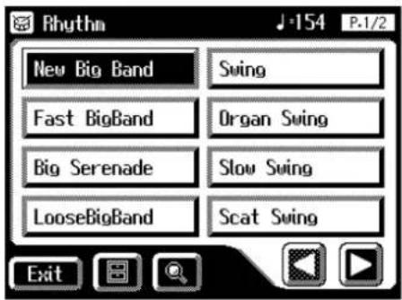 Rhythm New Big Band Swing Fast BigBand Organ Swing Big Serenade Slow Swing LooseBigBand Scat Swing Exit