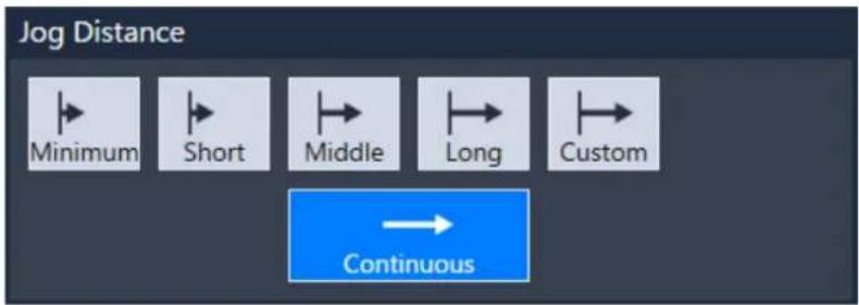 Jog Distance Minimum Short Middle Long Custom Continuous