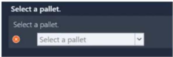 Select a pallet. Select a pallet. Select a pallet