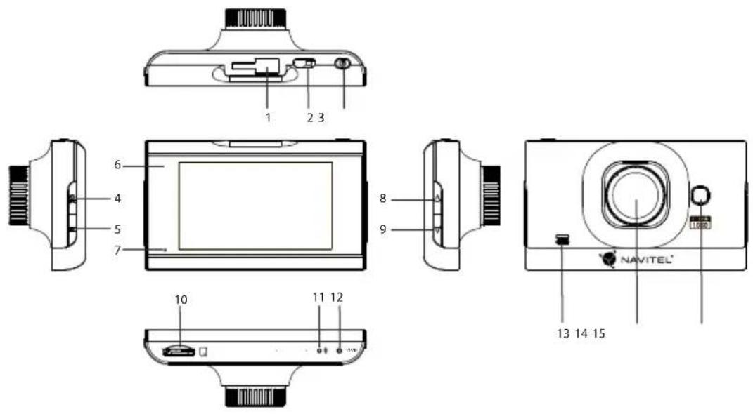 Navitel MSR500 - Irenginio išdėstymas - 1