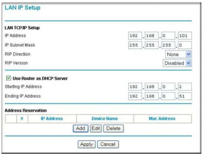 NETGEAR WGXB102 - Router Mode LAN IP Setup Options - 1