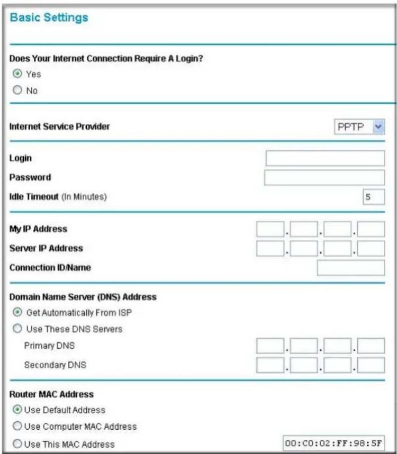NETGEAR WGXB102 - Manual PPTP Configuration - 1