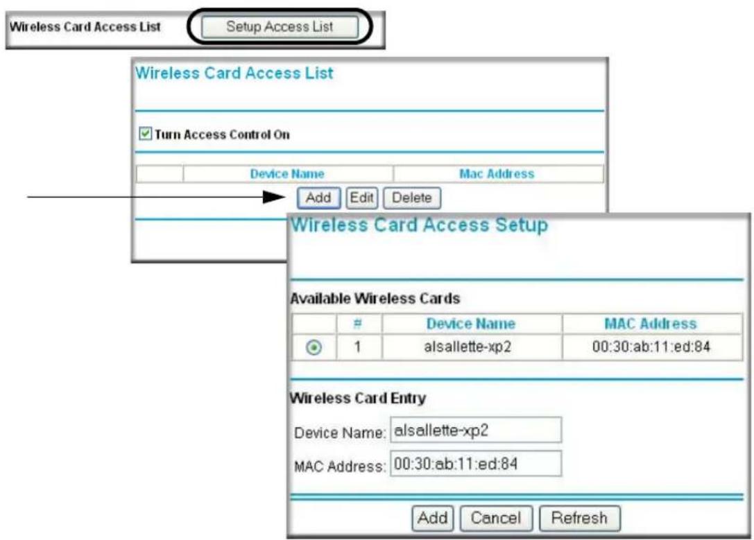 NETGEAR WGXB102 - Access List: Restricting Wireless Access by MAC Address - 2