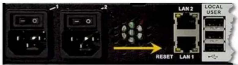 Raritan Dominion KX III DKX3-864 - ▶ To reset the device: - 1
