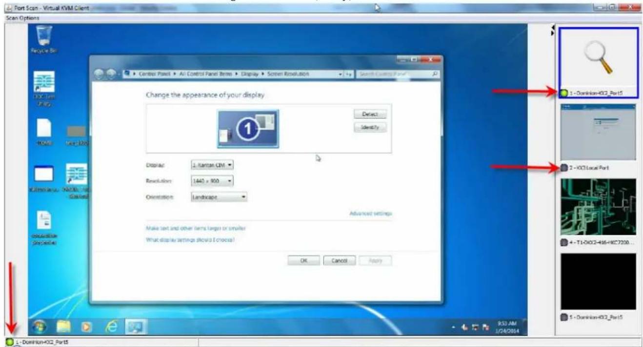Raritan Dominion KX III DKX3-864 - Target Status Indicators During Port Scanning - Remote Console - 1