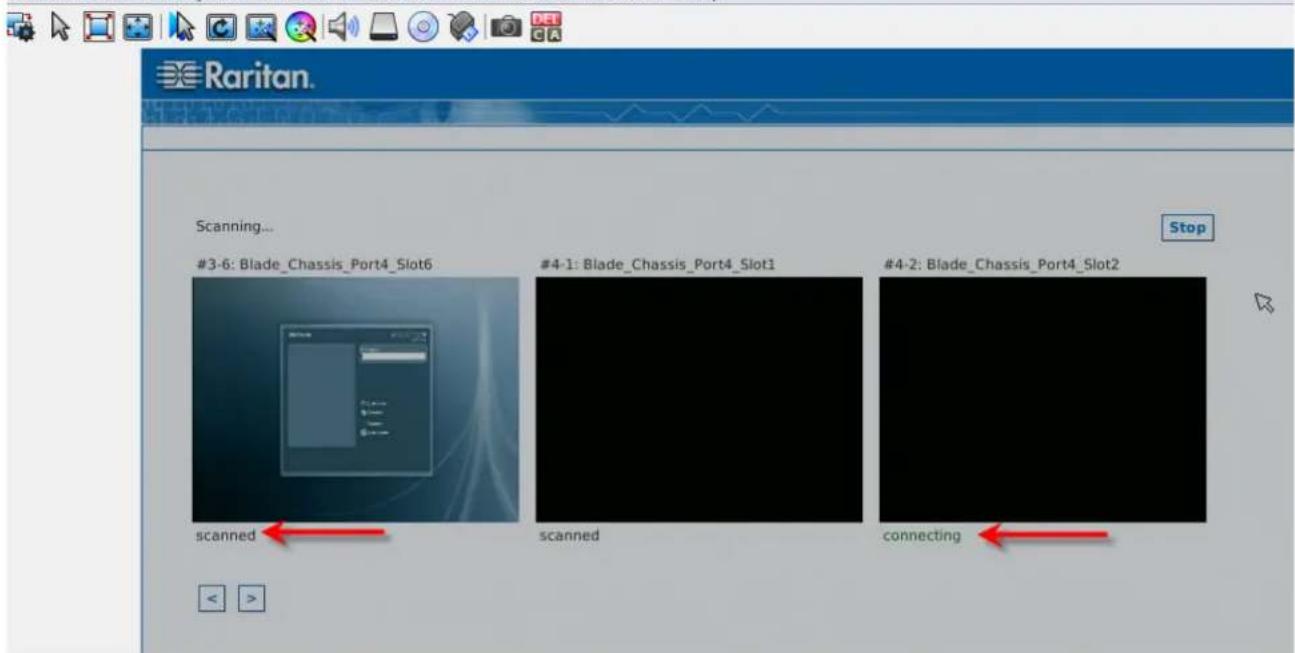 Raritan Dominion KX III DKX3-864 - Target Status Indicators During Port Scanning - Local Console - 1