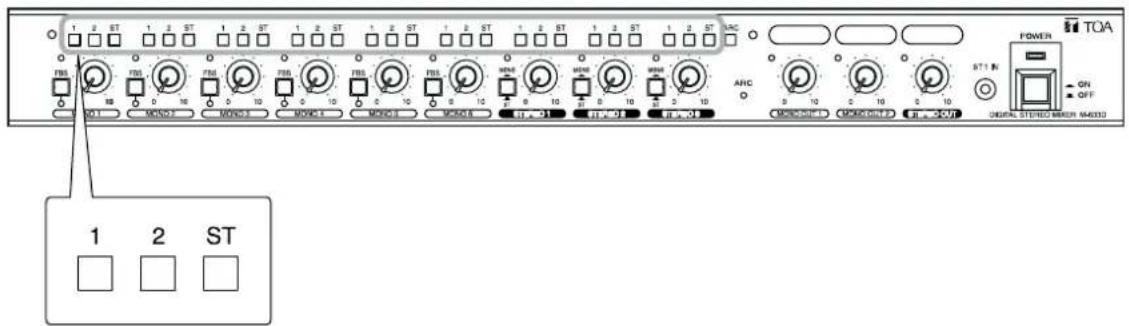 1 2 ST 1 2 ST 1 2 ST 1 2 ST 1 2 ST 1 2 ST 1 2 ST 1 2 ST FBS 0 10 MOND2 MOND3 MOND4 MOND5 MOND6 MOND7 MOND8 1 2 ST AHC 9 10 C MCKLENTED C MCKLENTED FL-001 POWER TOA ON OFF DIGITAL STEREO MIXION MAX33 ST1 IN