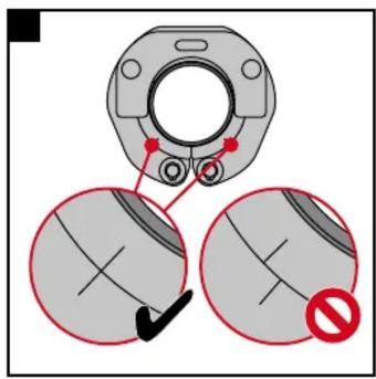 Diagram showing mechanical component assembly with red annotations indicating disassembly or reassembly steps