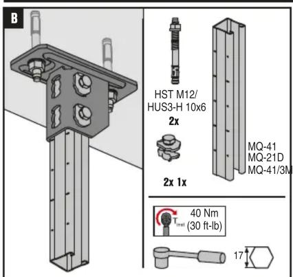 B HST M12/ HUS3-H 10x6 2x 2x 1x MQ-41 MQ-21D MQ-41/3M 40 Nm Tmax (30 ft-lb) 17