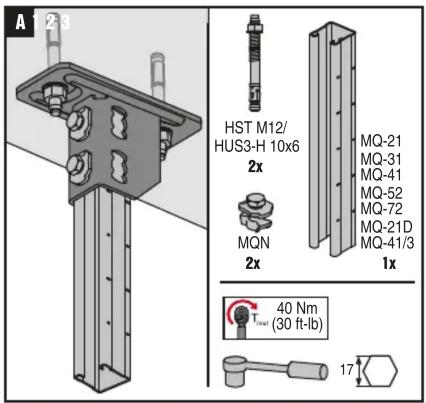 A 1/2-3 HST M12/ HUS3-H 10x6 2x MQN 2x MQ-21 MQ-31 MQ-41 MQ-52 MQ-72 MQ-21D MQ-41/3 1x 40 Nm Treat (30 ft-lb) 17