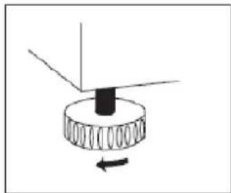 Einfache Strichzeichnung einer mechanischen Komponente mit einem Drehpfeil (kein Text oder Symbole)