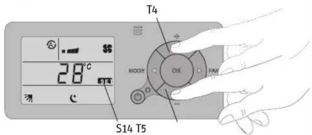 T4 28°C MODE OK FAN S14 T5