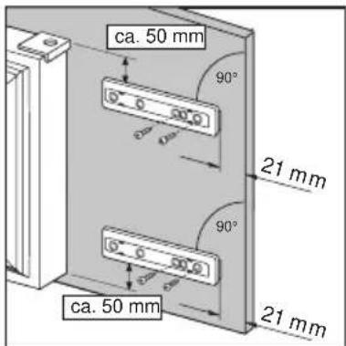 ca. 50 mm 90° 21 mm 90° ca. 50 mm 21 mm