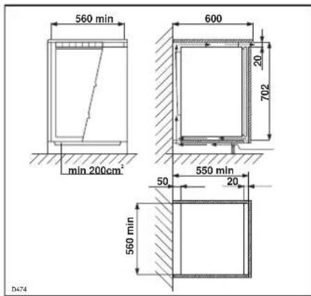 560 min 600 20 702 min 200cm² 550 min 50 20 560 min D474