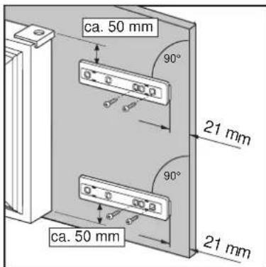ca. 50 mm 90° 21 mm 90° ca. 50 mm 21 mm