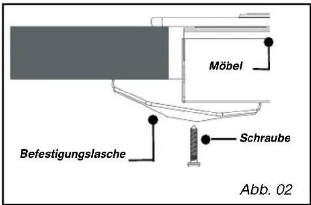 Möbel Befestigungslasche Schraube Abb. 02