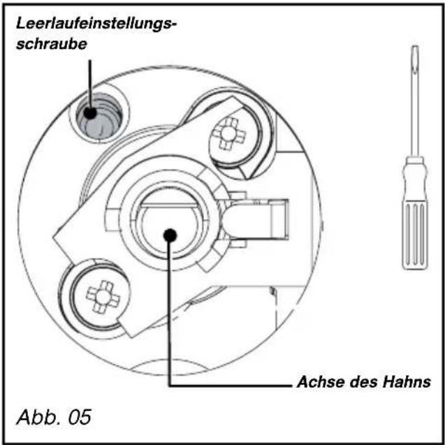 Leerlauf einstellungsschraube Achse des Hahns Abb. 05