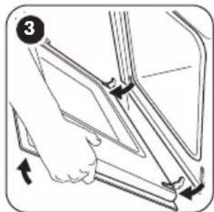 Diagram showing a hand holding a device with directional arrows indicating movement or force, labeled with number 3.