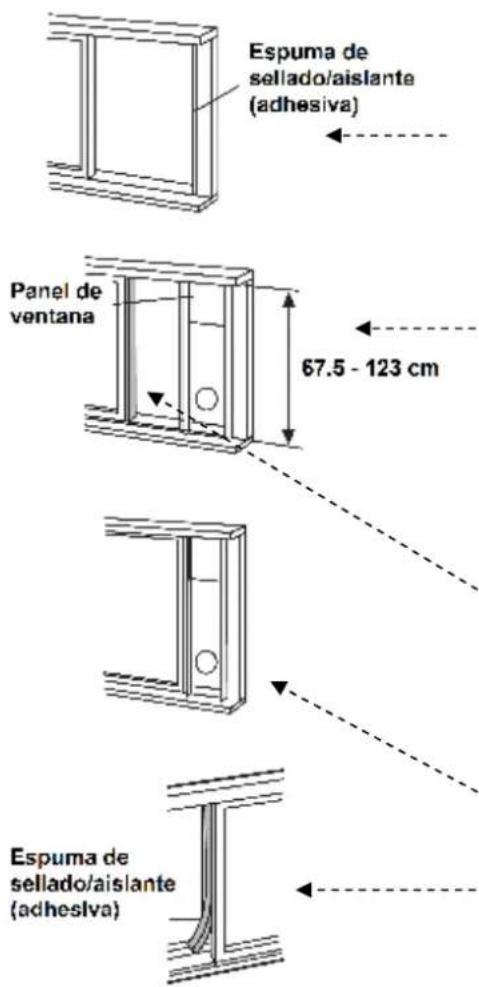 Espuma de sellado/aislante (adhesiva) Panel de ventana 67.5 - 123 cm Espuma de sellado/aislante (adhesiva)