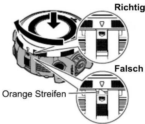 Richtig Falsch Orange Streifen