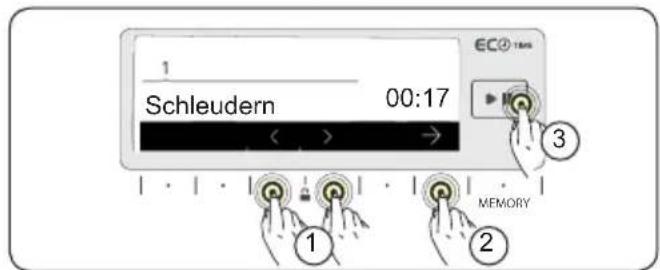 1 Schleudern 00:17 < > → ③ MEMORY ① ②