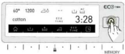 60° 1200 cotton ECO TIME 3:28 ECO TIME MEMORY