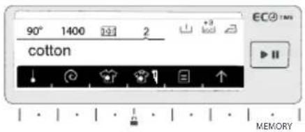 90° 1400 2 cotton ↓ ↑ ↑ ↑ MEMORY