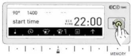 90° 1400 start time ECO TIME 22:00 ↓ ↓ ↑ ↑ MEMORY
