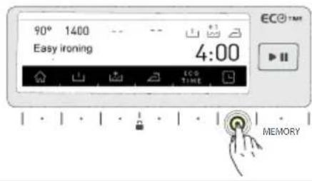 90° 1400 Easy ironing 4:00 ECO TIME MEMORY