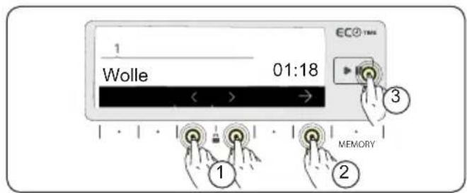 1 Wolle 01:18 ECO TIME 3 MEMORY 1 2