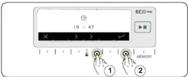 ECO NET 19 : 47 × > > ↓ MEMORY ① ②