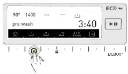 90° 1400 -- -- 山 pre wash 3:40 ECO TIME MEMORY
