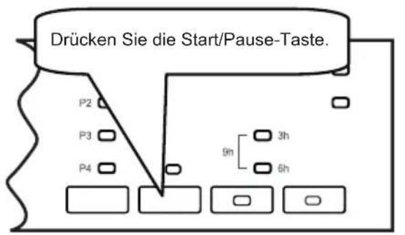 Drücken Sie die Start/Pause-Taste. P2 P3 P4 9h 3h 6h
