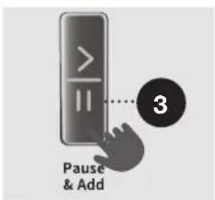>+ == Pause & Add 3