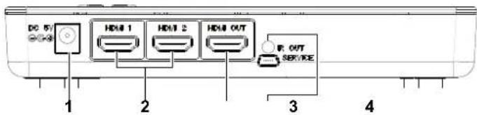 DO 5V HD8 1 HD8 2 HD8 OUT R OUT SERVICE 1 2 3 4
