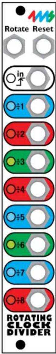 Rotate Reset in ÷1 ÷2 ÷3 ÷4 ÷5 ÷6 ÷7 ÷8 ROTATING CLOCK DIVIDER