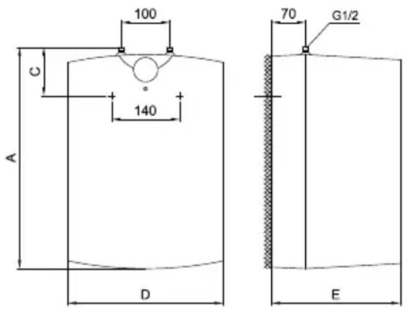 100 C 140 A 70 G1/2 D E