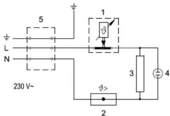 5 1 L N 230 V~ 3 4 v> v> 2