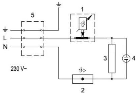 5 L N 230 V~ 1 v 3 4 v> 2
