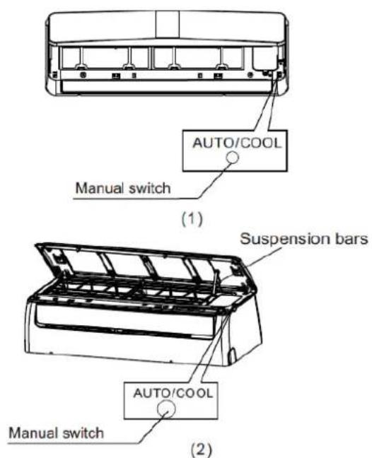 AUTO/COOL Manual switch (1) Suspension bars AUTO/COOL Manual switch (2)