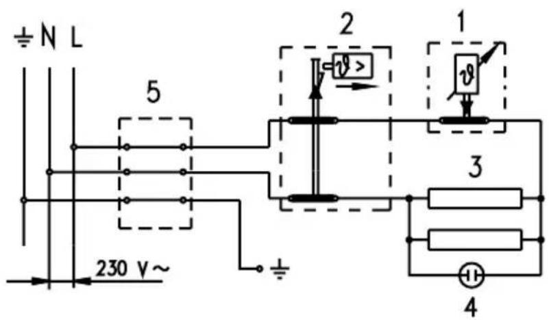 ± N L 5 230 V~ 1 v> v 3 4