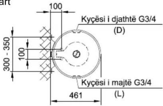 100 Kyçësi i djathtë G3/4 (D) 300 - 350 100 Kyçësi i majtë G3/4 461 (L)