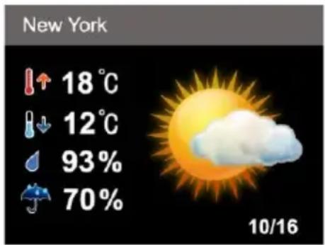 New York 18°C 12°C 93% 70% 10/16