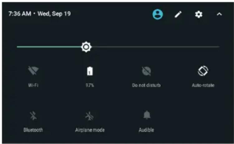7:36 AM • Wed, Sep 19 Wi-Fi 97% Do not disturb Auto-rotate Bluetooth Airplane mode Audible