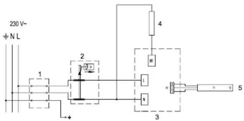 230 V~ ± N L 1 2 4 H L N 3 5