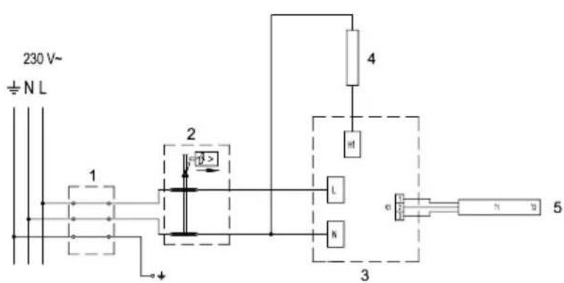 230 V~ ± N L 1 2 4 H L N 3 5